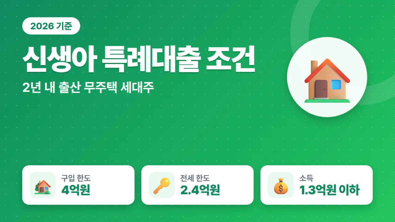 신생아 특례대출 디딤돌 4억원 버팀목 2.4억원 한도와 연 1.3%부터 시작하는 금리 요약